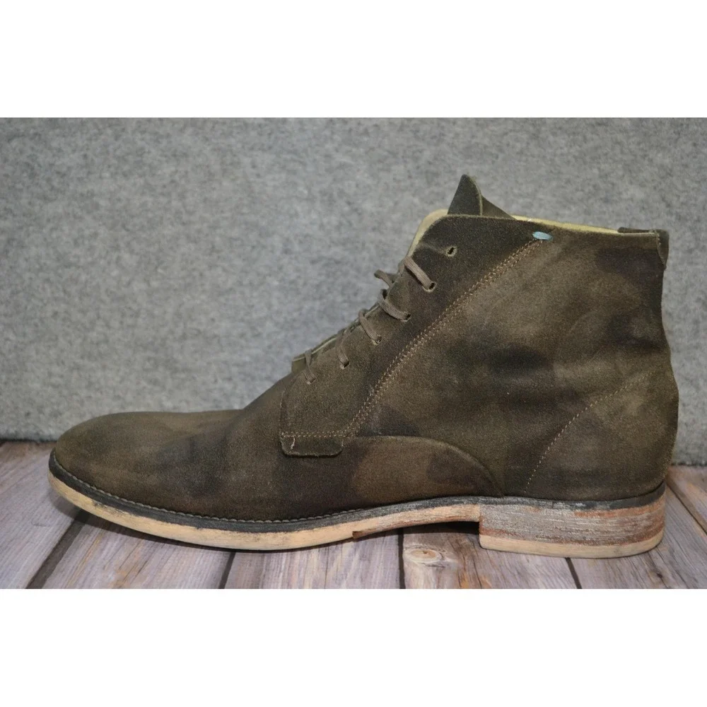 Diesel Boots Mens Size 10 Green Suede Camouflage Chukka Lace Up Ankle Made Italy